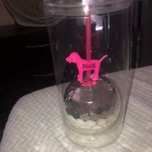 PINK Dog Limited Edition Disco Ball Cup w/Straw
